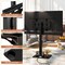 Black MDF Metal Adjustable Floor TV Stand with Power Ports and AV Shelf